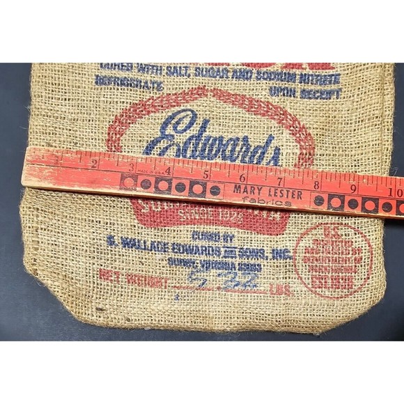 Virginia Bacon Burlap Bag Wallace Edwards And Sons Surrey Virginia - Picture 5 of 5
